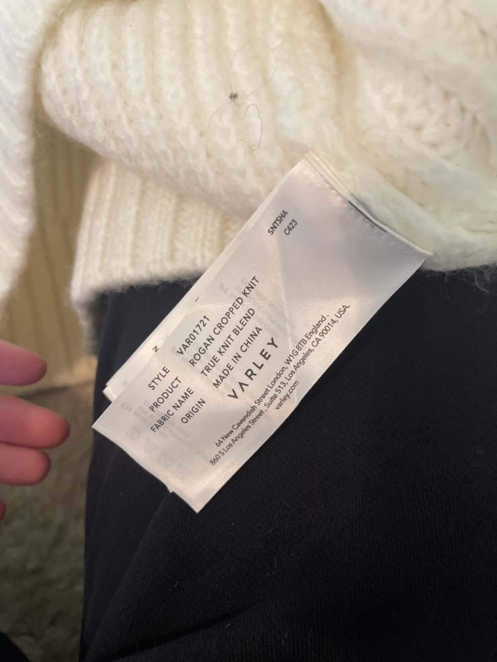 Varley Cream Ribbed Knit sweater - Picture 7 of 7
